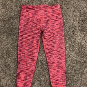 Fabletics Capri Leggings. Pink/Blue/yellow.